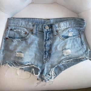 low-rise denim shorts